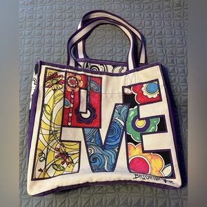 🌸 BRIGHTON retro canvas tote bag 👜 💜